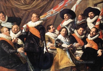 Frans Hals Painting - Banquet Of The Officers Of The St George Civic Guard Company 1 portrait Dutch Golden Age Frans Hals